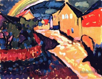 Murnau mit Regenbogen abstrakt Ölgemälde